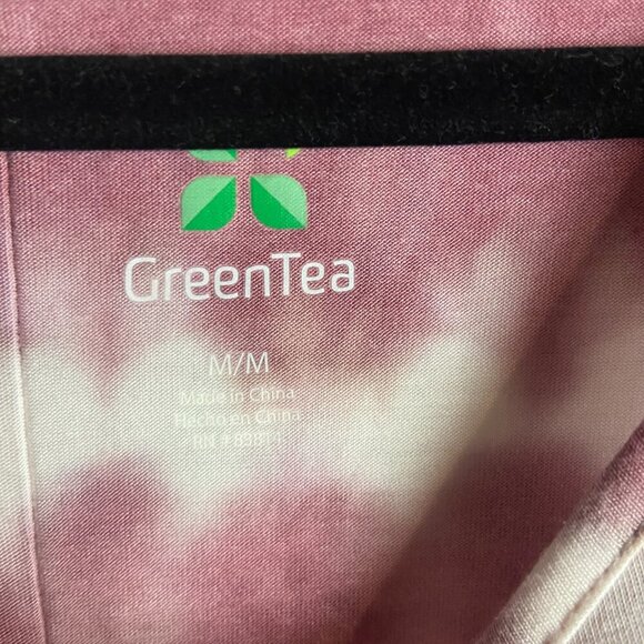 Green Tea Size Medium Pink White Tie Dye High Low Tee Soft Casual Oversized Boho - Picture 4 of 6